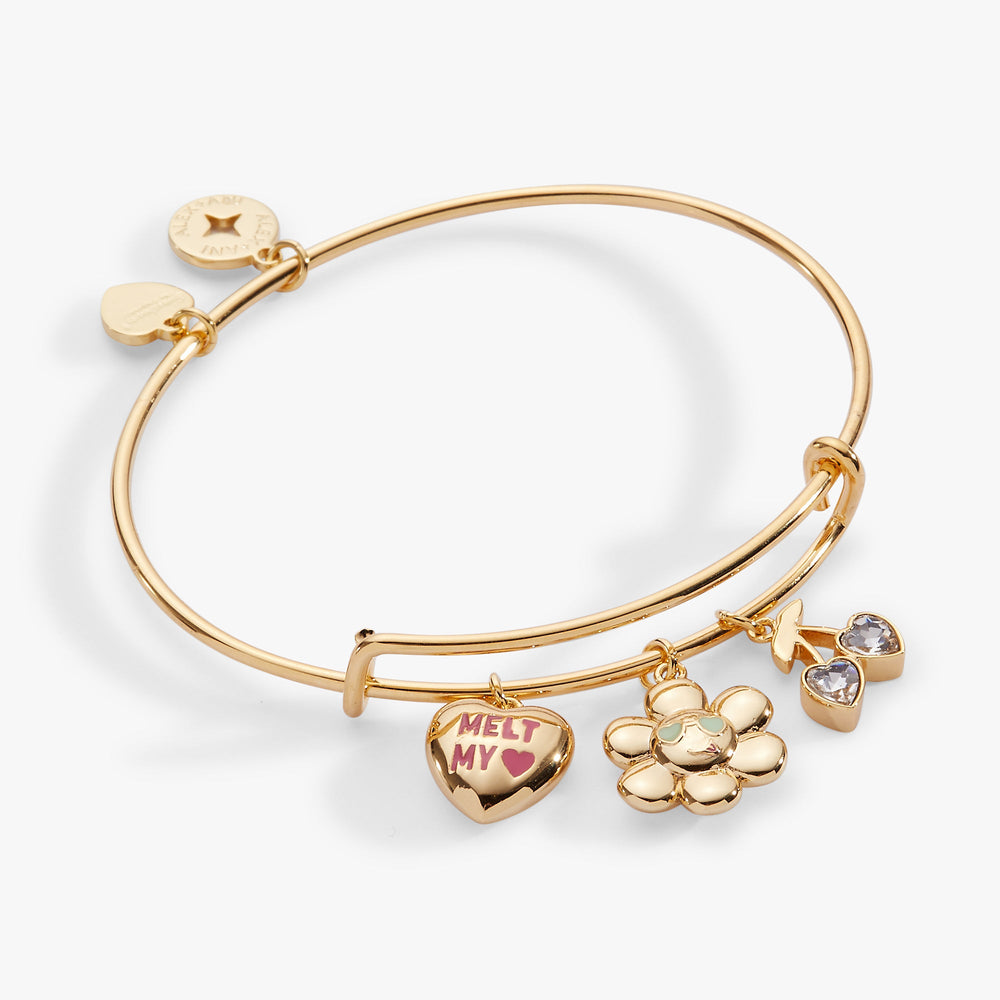 Sweethearts® Mixed Multi Charm Bangle Gold | Alex and Ani