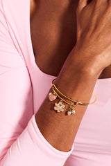 Sweethearts® Mixed Multi Charm Bangle Gold | Alex and Ani