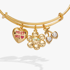 Sweethearts® Mixed Multi Charm Bangle Gold | Alex and Ani