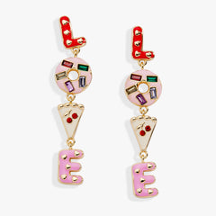 Sweet Shop LOVE Linear Earrings Gold | Alex and Ani