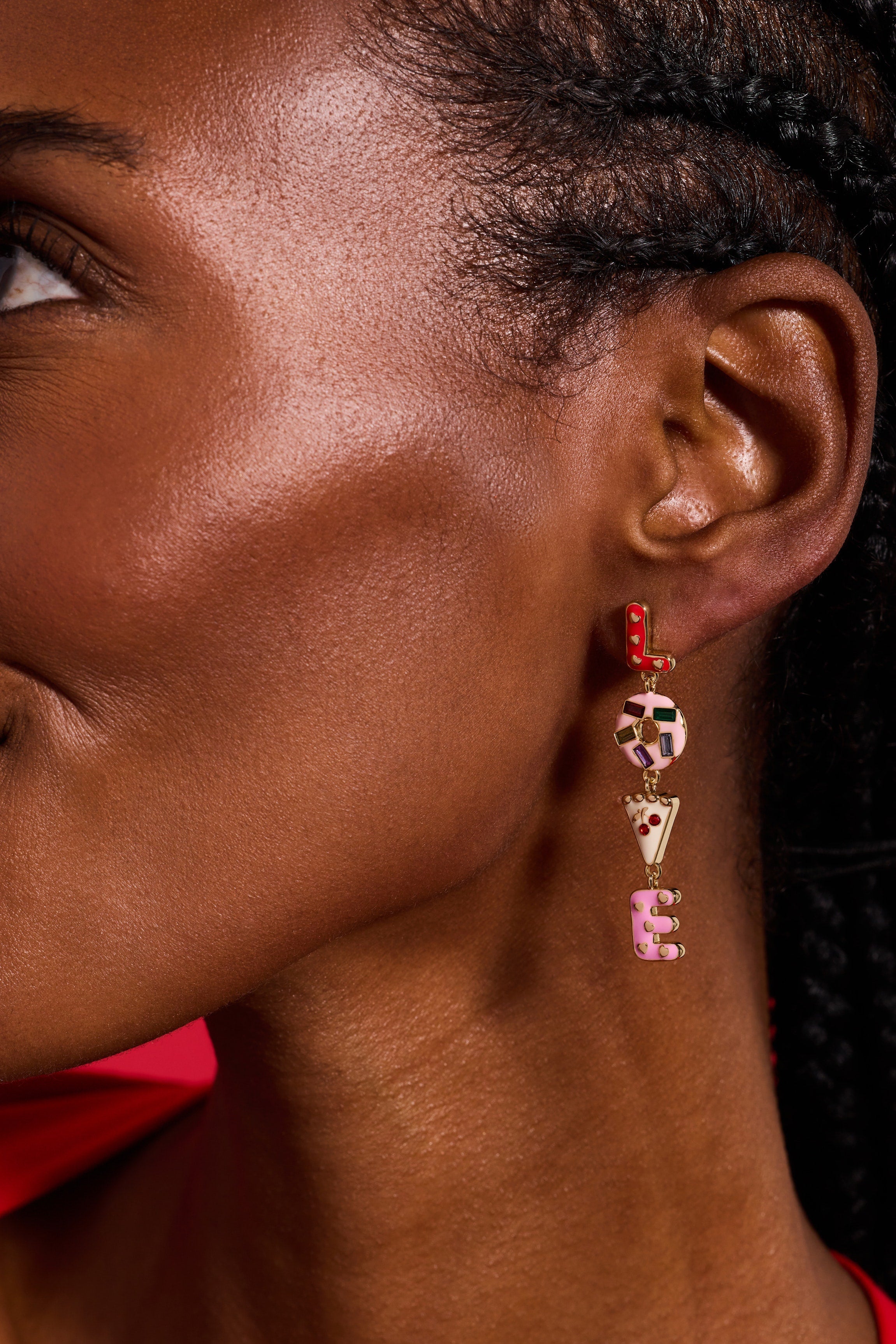 Sweet Shop LOVE Linear Earrings Gold | Alex and Ani