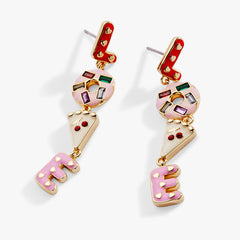 Sweet Shop LOVE Linear Earrings Gold | Alex and Ani