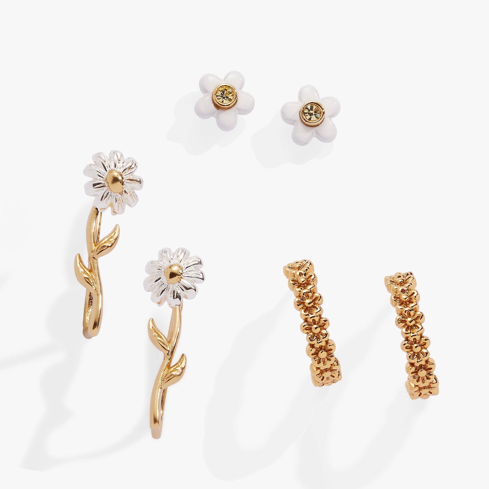 Daisy Earring Set of 3 Gold | Alex and Ani