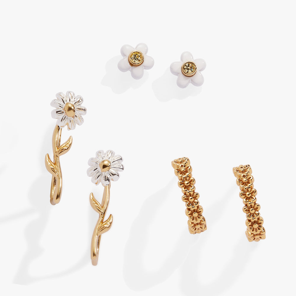 Daisy Earring Set of 3 Gold | Alex and Ani