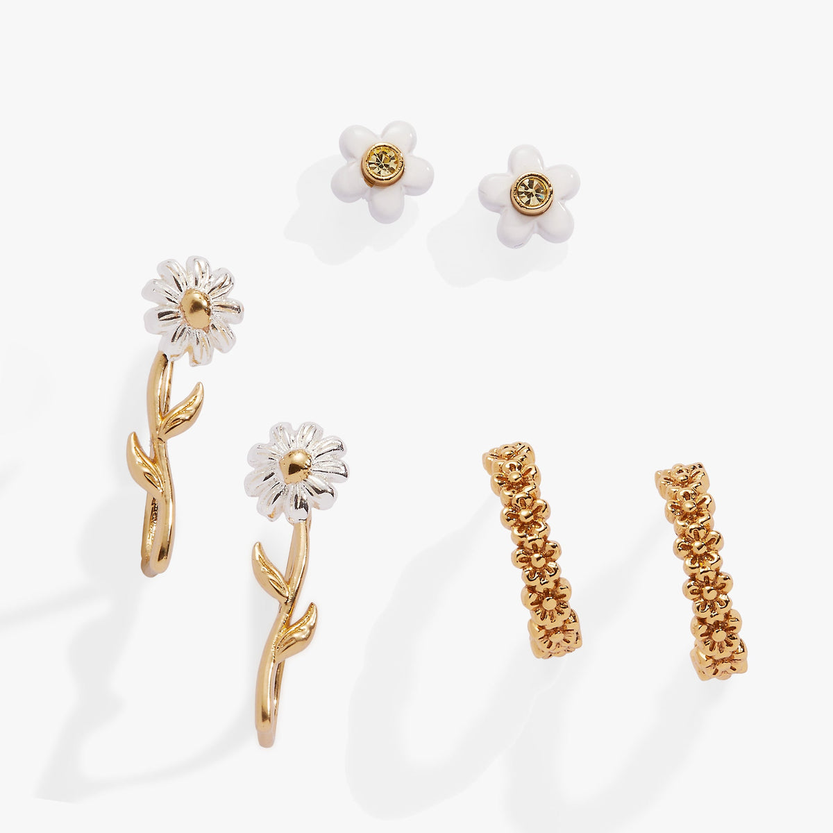 Daisy Earring Set of 3 Gold | Alex and Ani