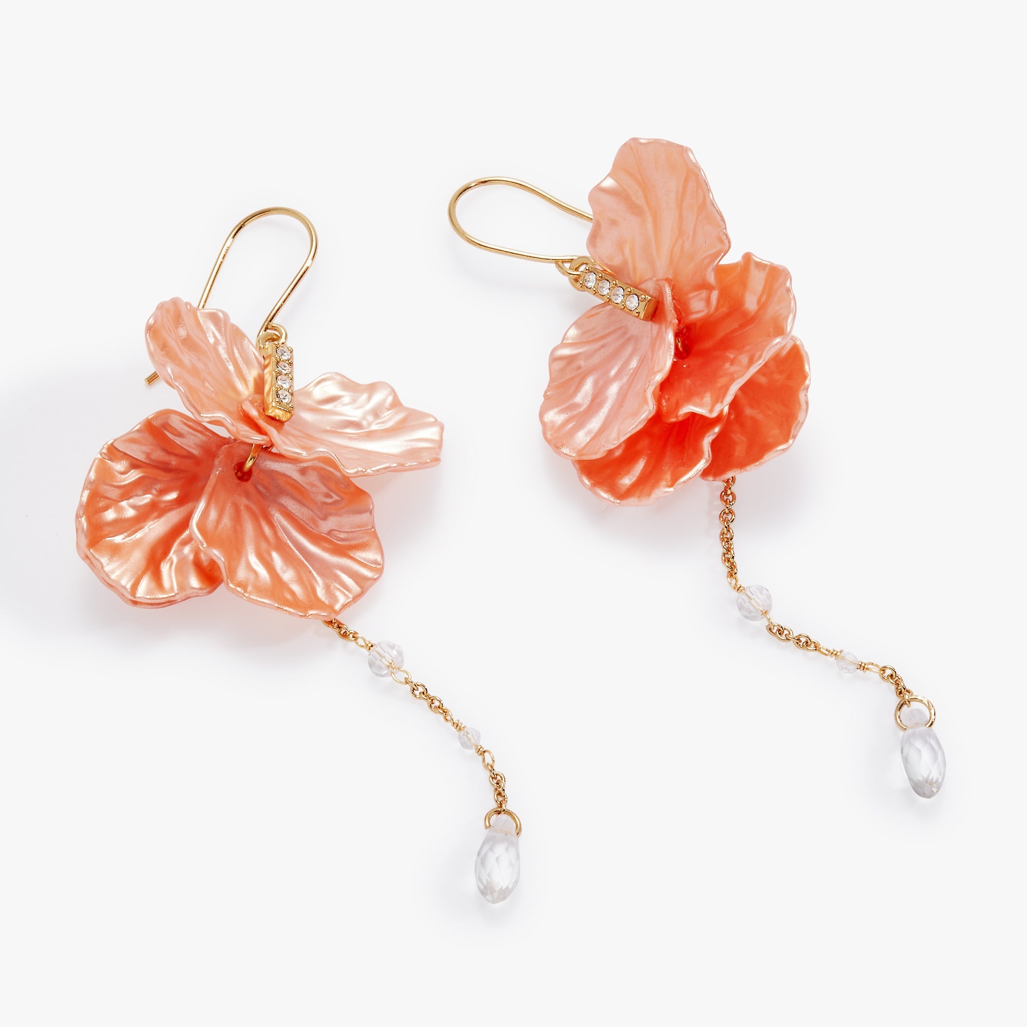 New York Botanical Garden Peony Petal Statement Earrings Silver | Alex and Ani