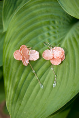 New York Botanical Garden Peony Petal Statement Earrings Silver | Alex and Ani