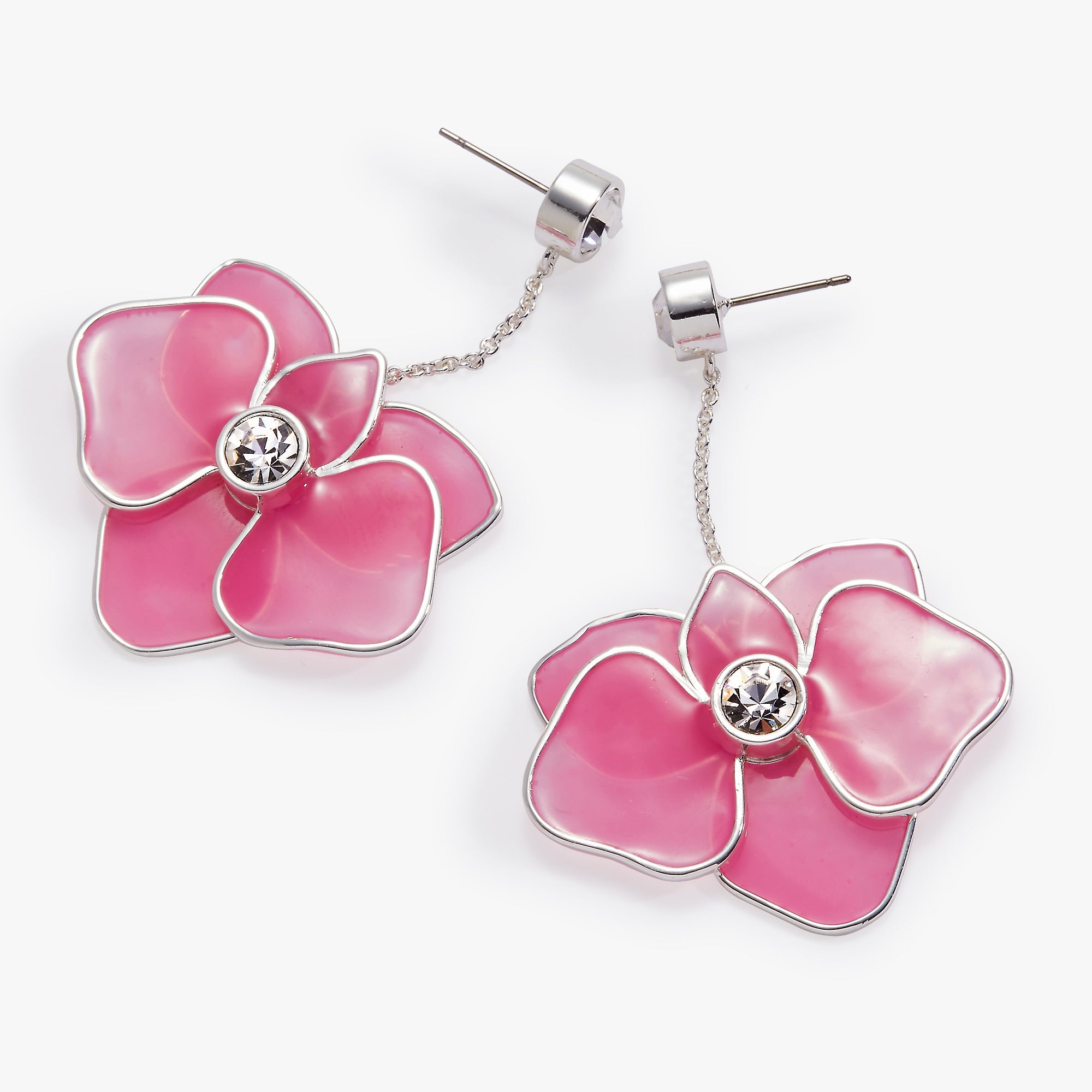 New York Botanical Garden Orchid Statement Earrings Silver | Alex and Ani