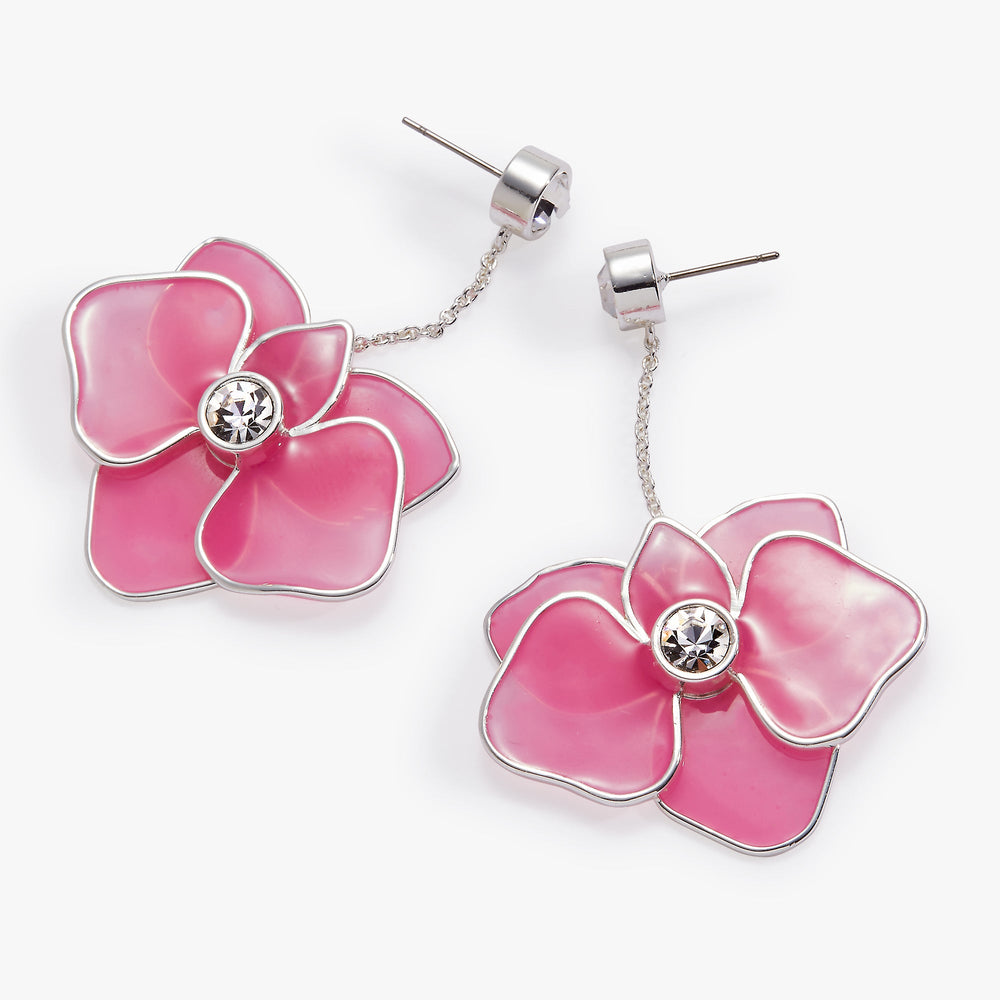 New York Botanical Garden Orchid Statement Earrings Silver | Alex and Ani