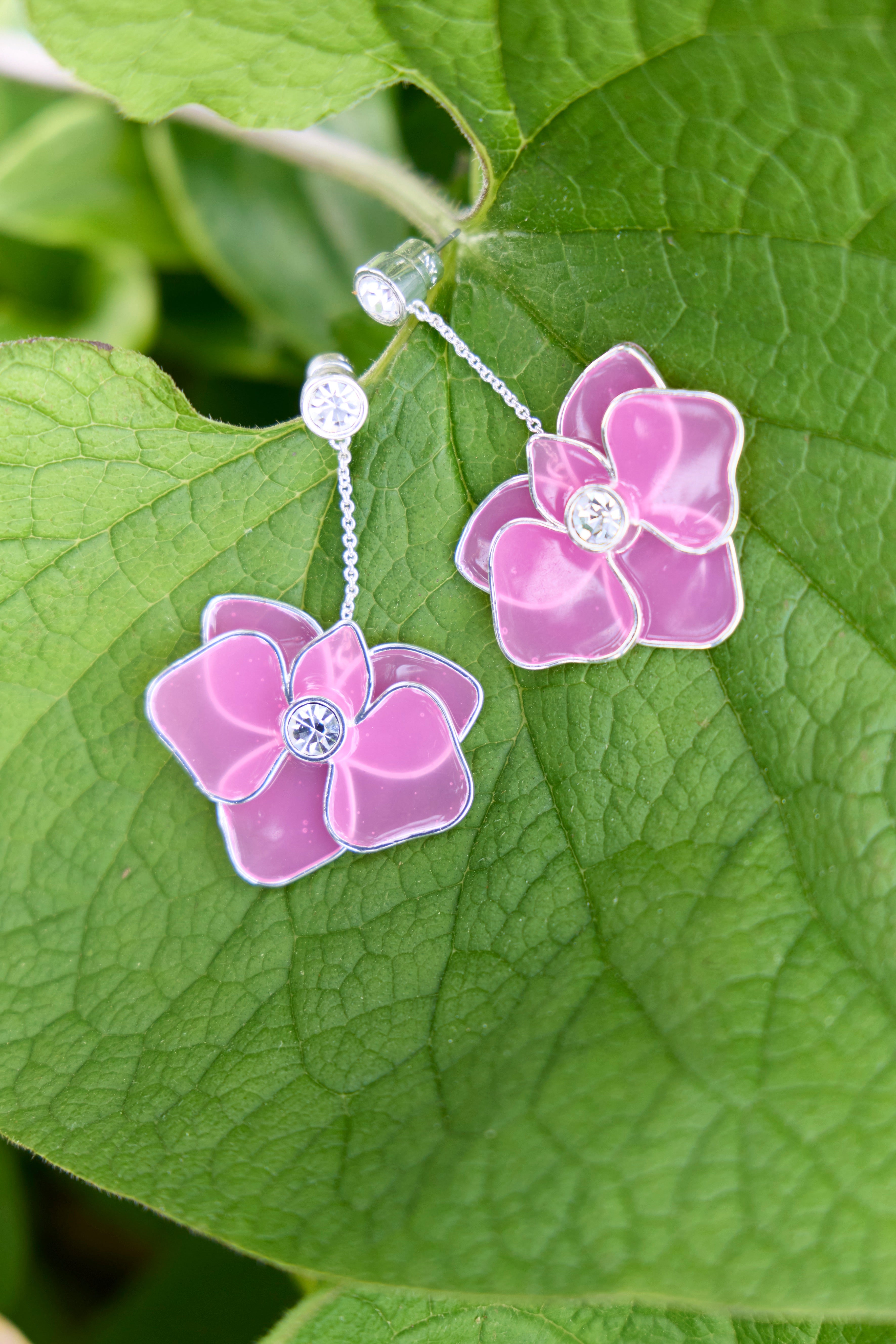 New York Botanical Garden Orchid Statement Earrings Silver | Alex and Ani