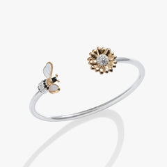 Sunflower & Bee Flex Cuff Alex and Ani Two Tone | Alex and Ani