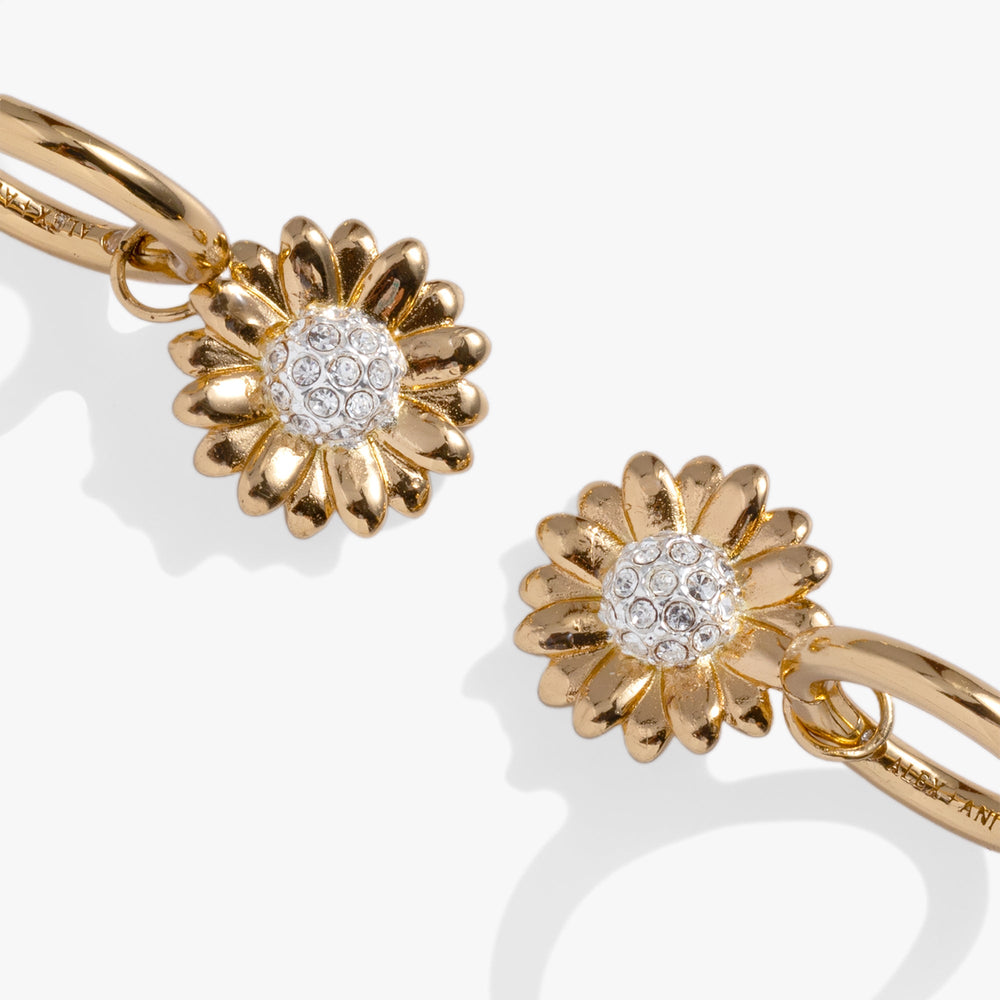 Sunflower Huggie Two Tone | Alex and Ani
