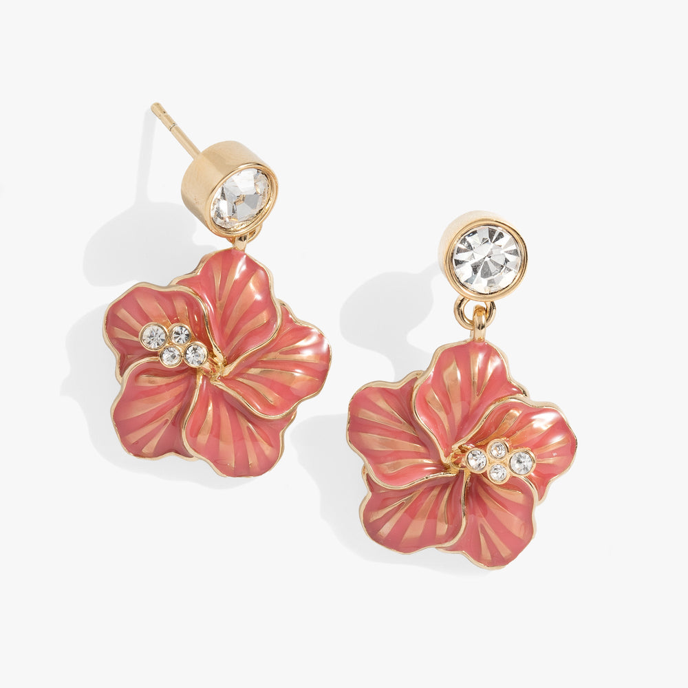 Hibiscus Drop Earrings Gold | Alex and Ani