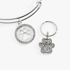 Paw Print Bangle & Charm, Set of 2 Silver | Alex and Ani