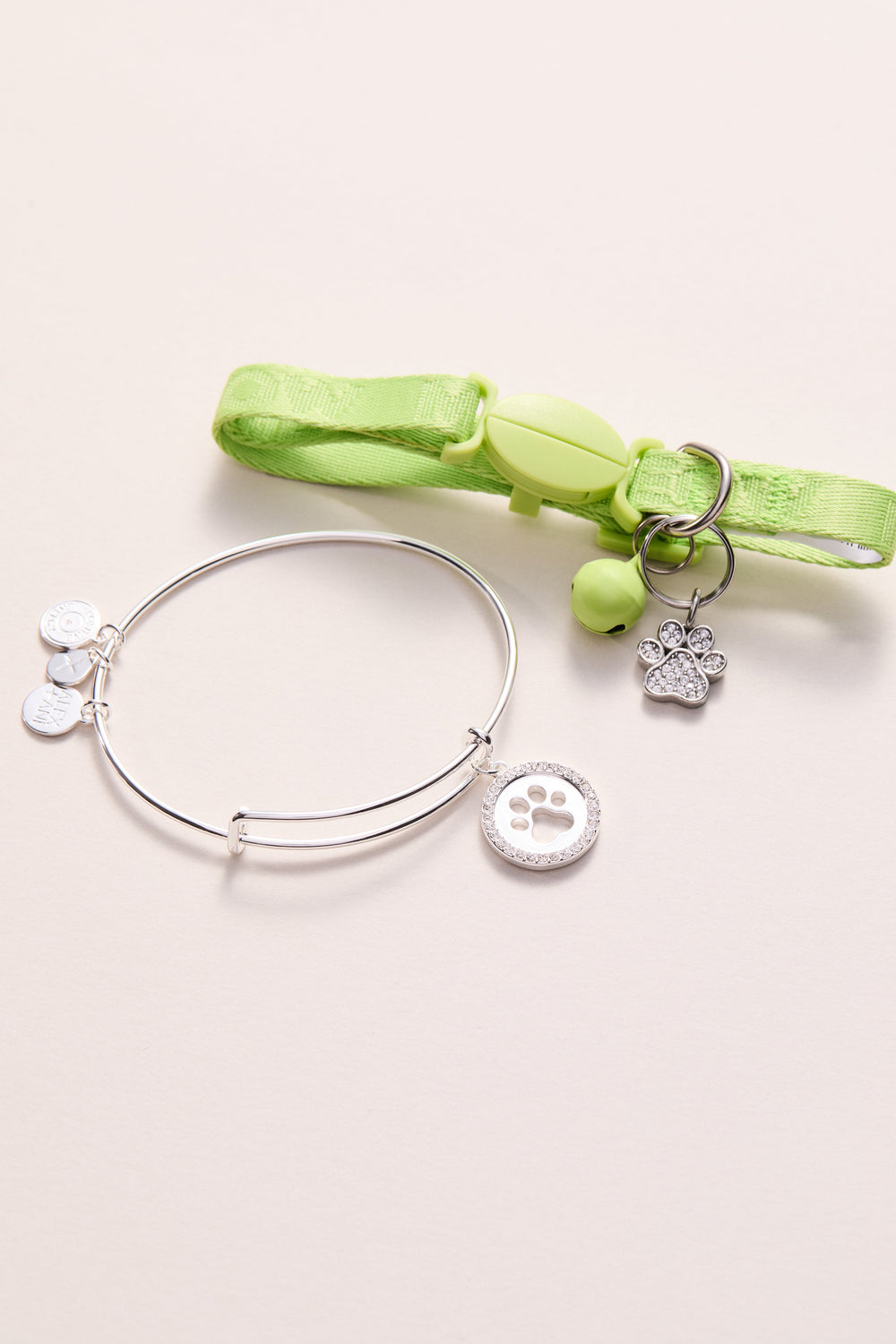 Paw Print Bangle & Charm, Set of 2 Silver | Alex and Ani