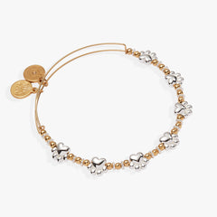Paw Print Beaded Dog Bangle Two Tone | Alex and Ani