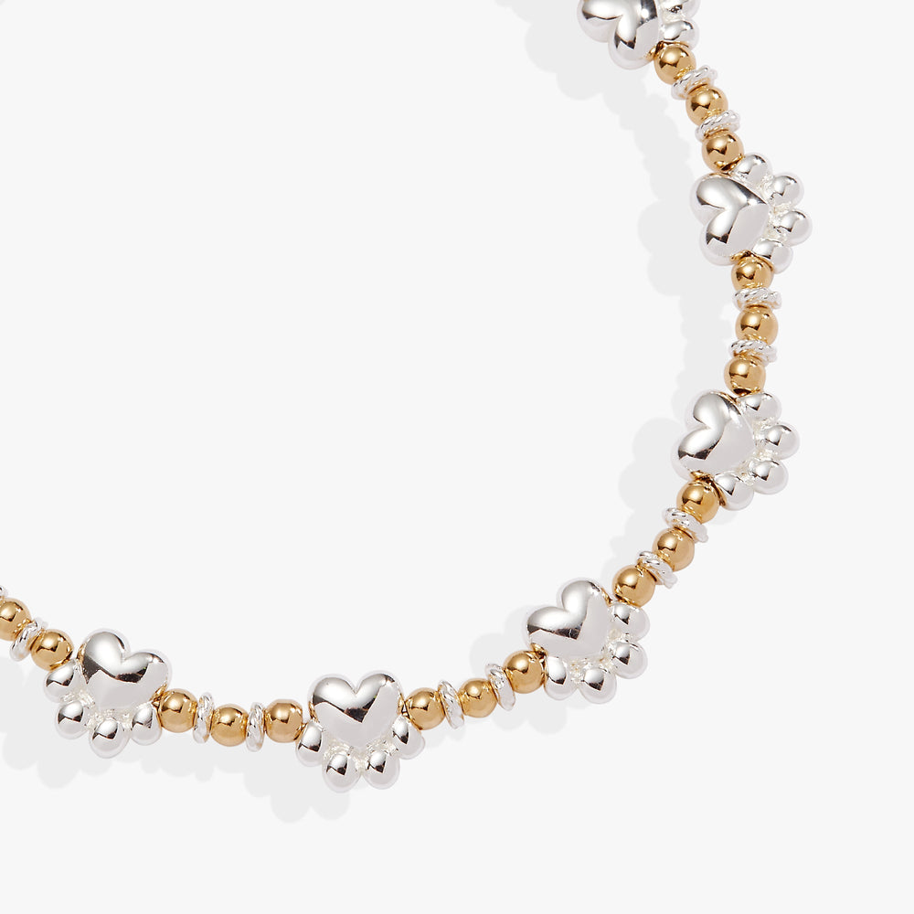 Paw Print Beaded Dog Bangle Two Tone | Alex and Ani