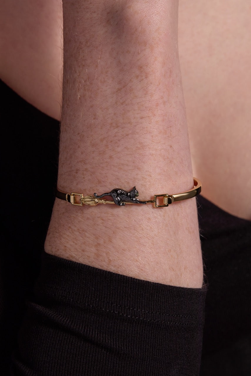 Cat Tension Bangle Two Tone | Alex and Ani