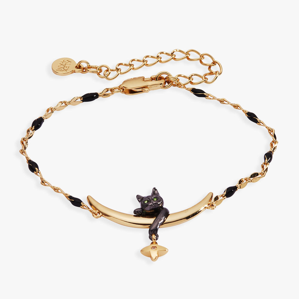Celestial Cat Linear Bracelet Two Tone | Alex and Ani