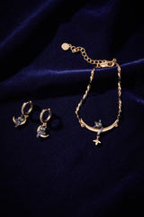 Celestial Cat Linear Bracelet Two Tone | Alex and Ani