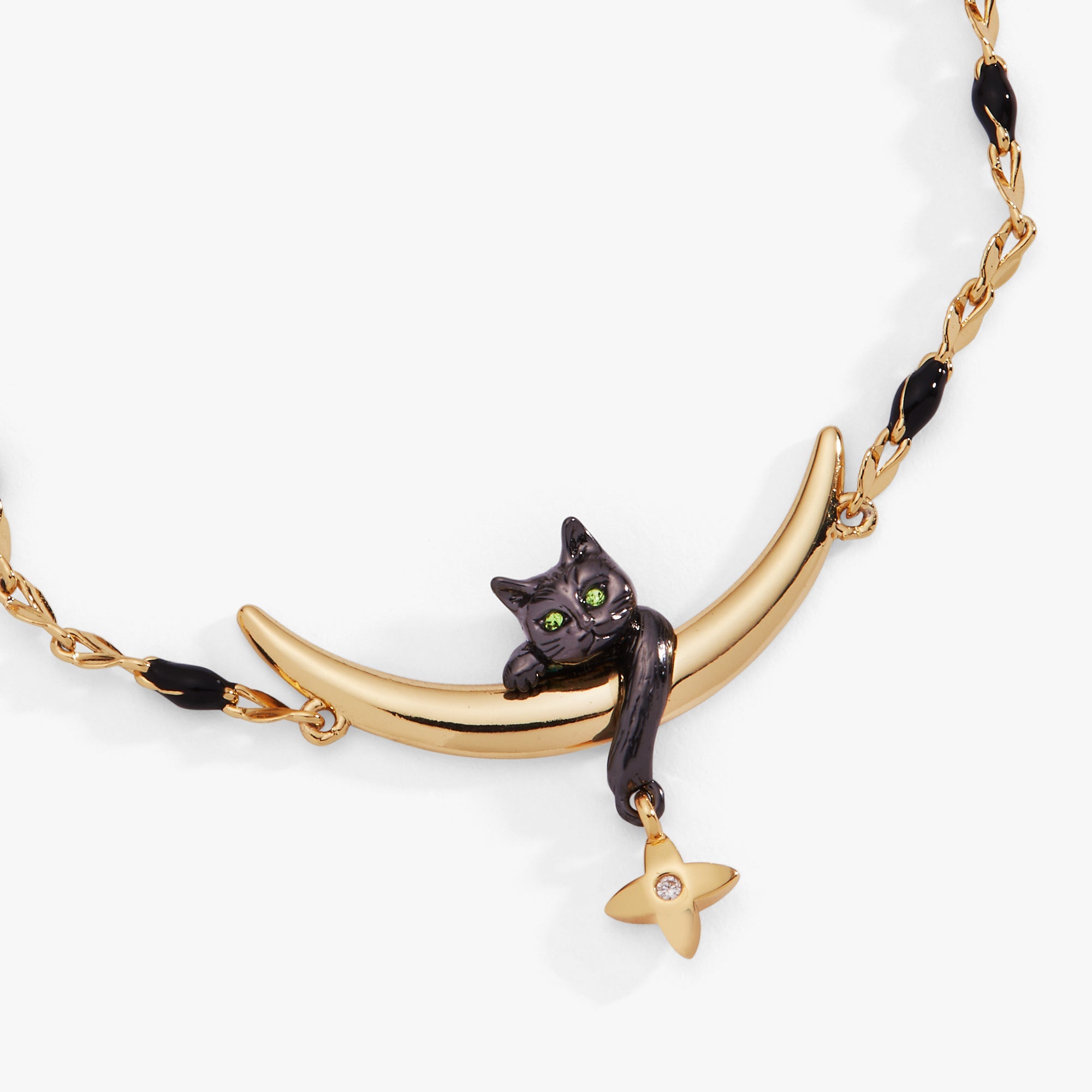 Celestial Cat Linear Bracelet Two Tone | Alex and Ani