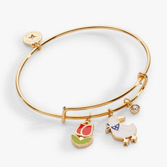 Garden Party Multi Charm Bangle Gold | Alex and Ani
