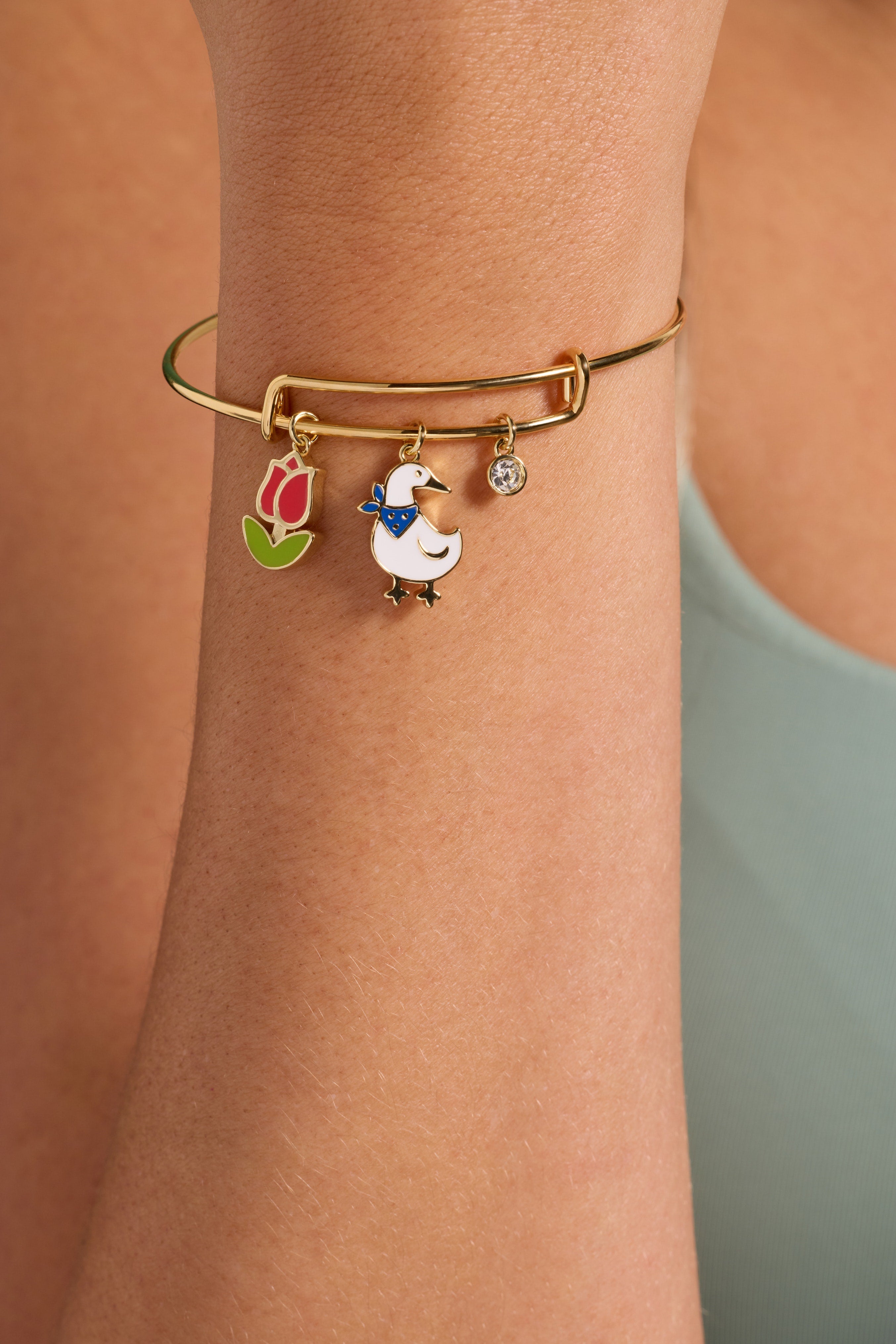 Garden Party Multi Charm Bangle Gold | Alex and Ani