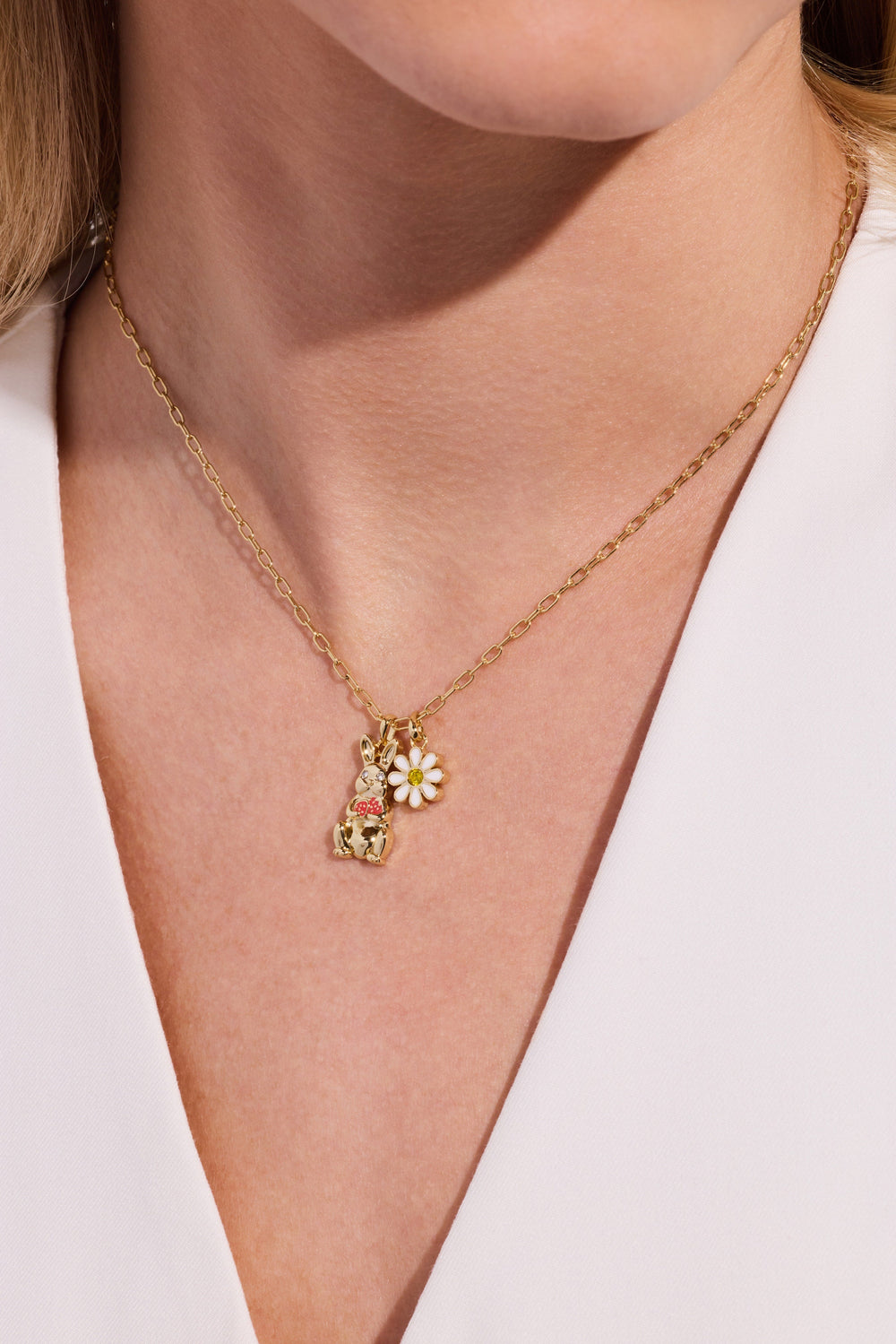 Bunny Charm Necklace Gold | Alex and Ani