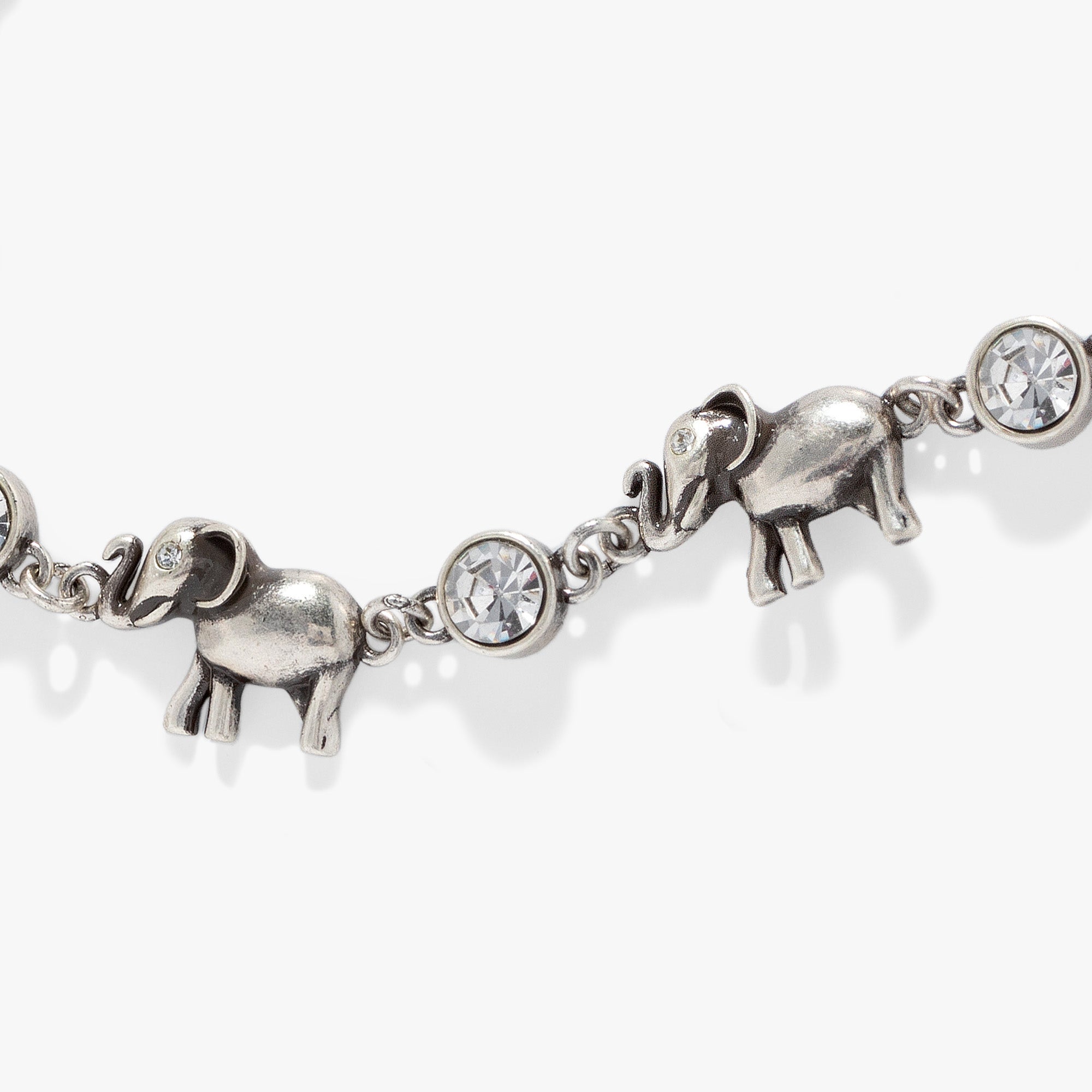 Elephant Crystal Bolo Bracelet Antique Gold | Alex and Ani