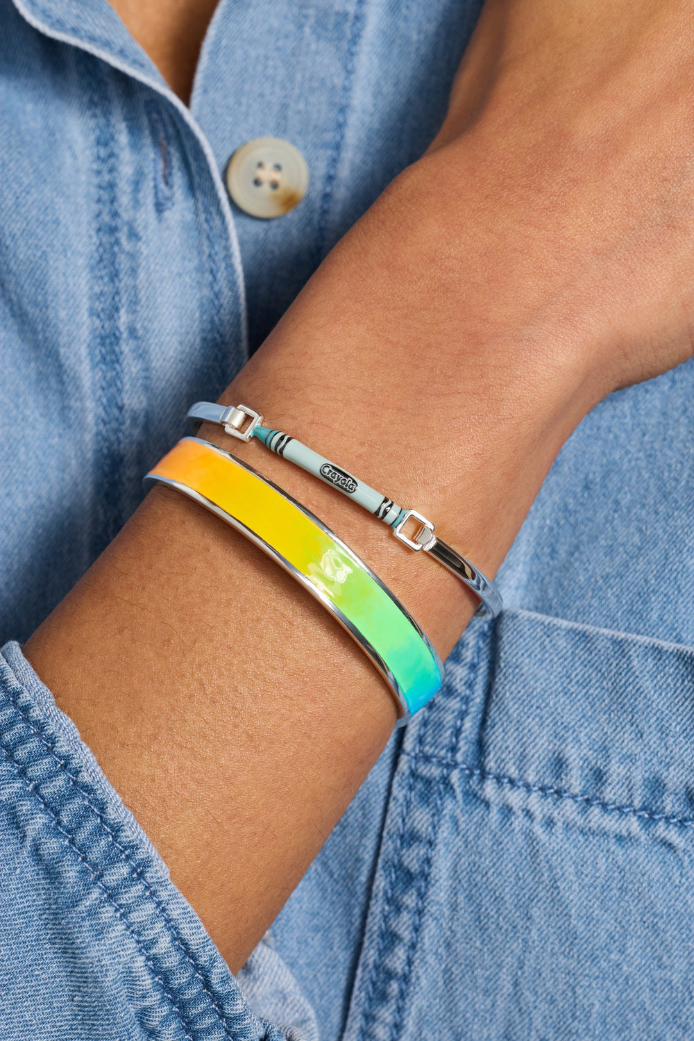 Crayola Teacher Appreciation Crayon Tension Bangle Gold | Alex and Ani