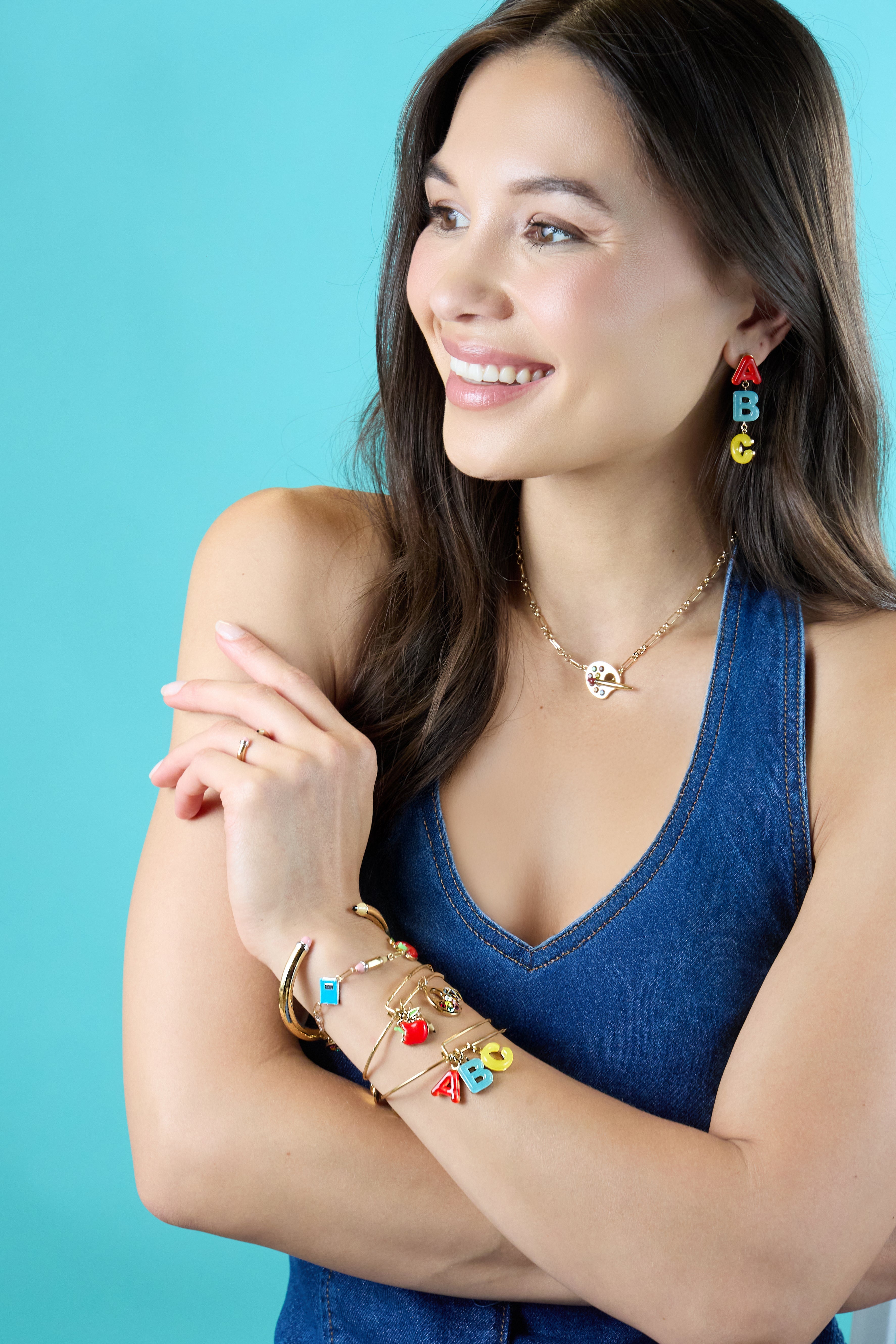 ABC Linear Earring Gold | Alex and Ani