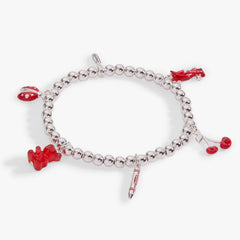 Crayola Scarlet Charm Stretch Bracelet Silver | Alex and Ani
