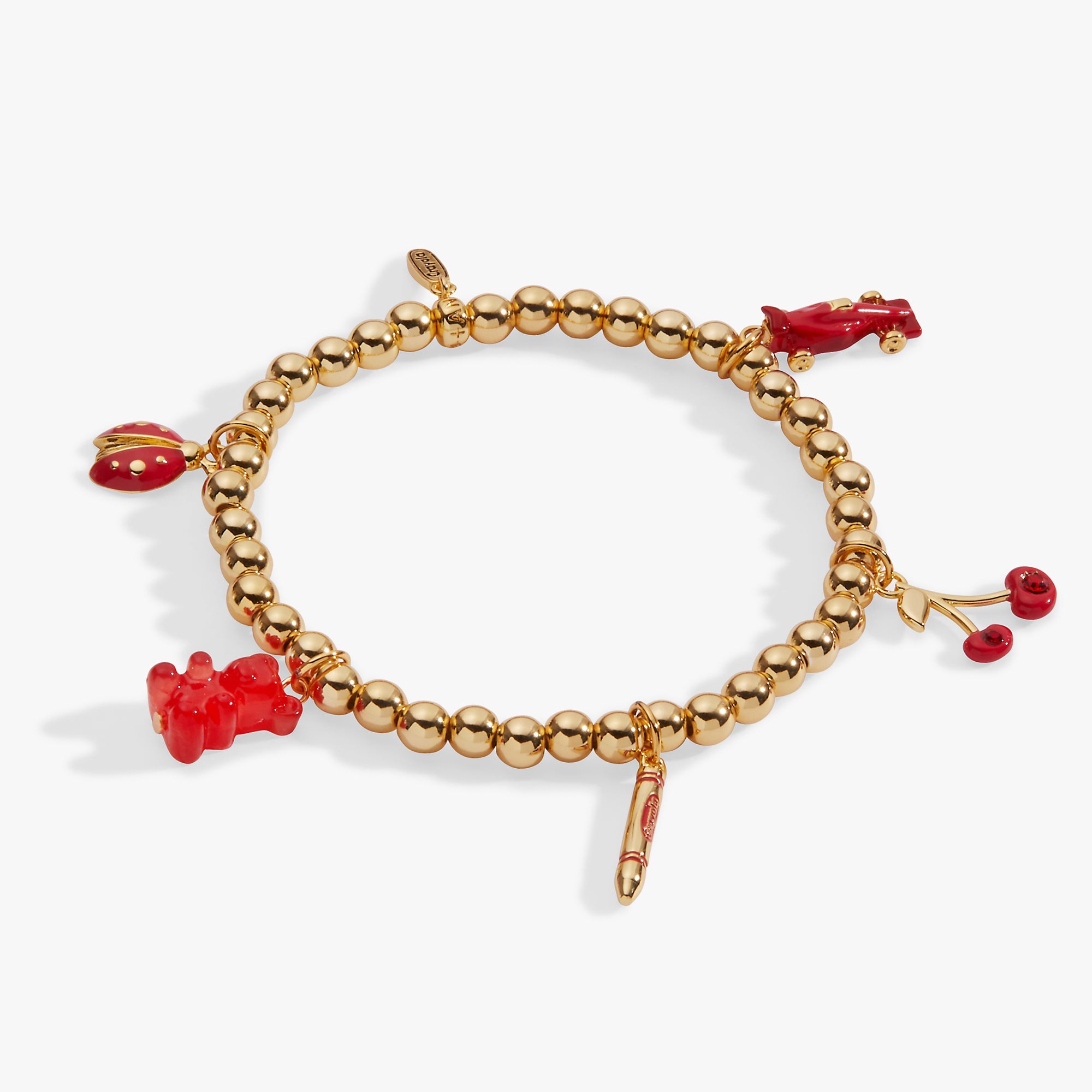Crayola Scarlet Charm Stretch Bracelet Silver | Alex and Ani
