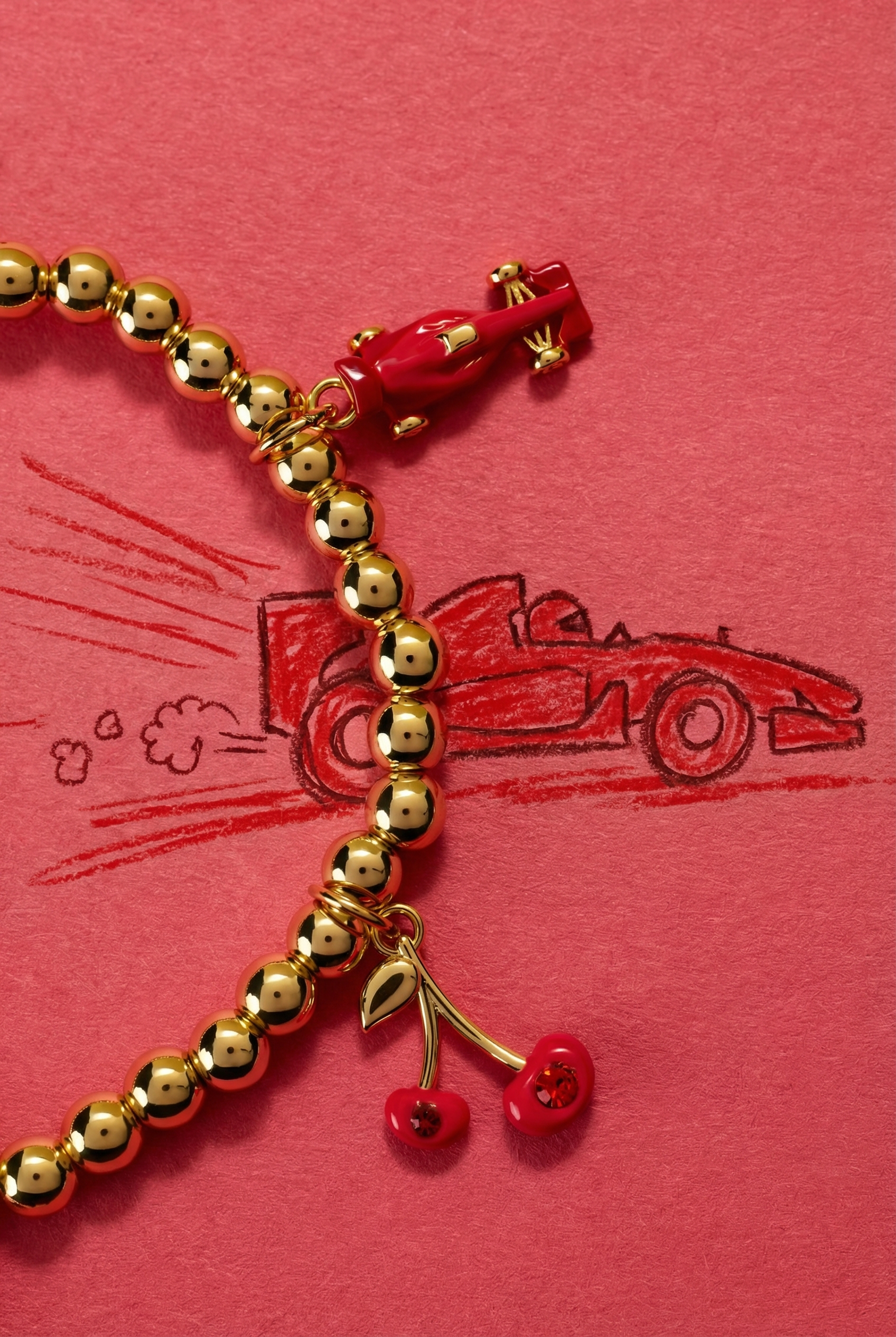 Crayola Scarlet Charm Stretch Bracelet Silver | Alex and Ani