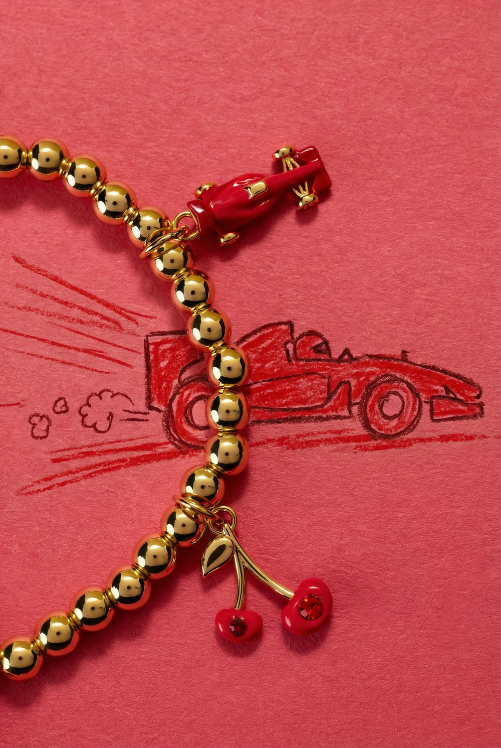 Crayola Scarlet Charm Stretch Bracelet Silver | Alex and Ani