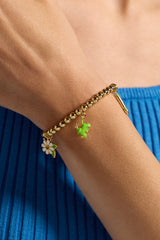 Crayola Forest Green Charm Stretch Bracelet Gold | Alex and Ani