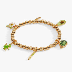 Crayola Forest Green Charm Stretch Bracelet Gold | Alex and Ani