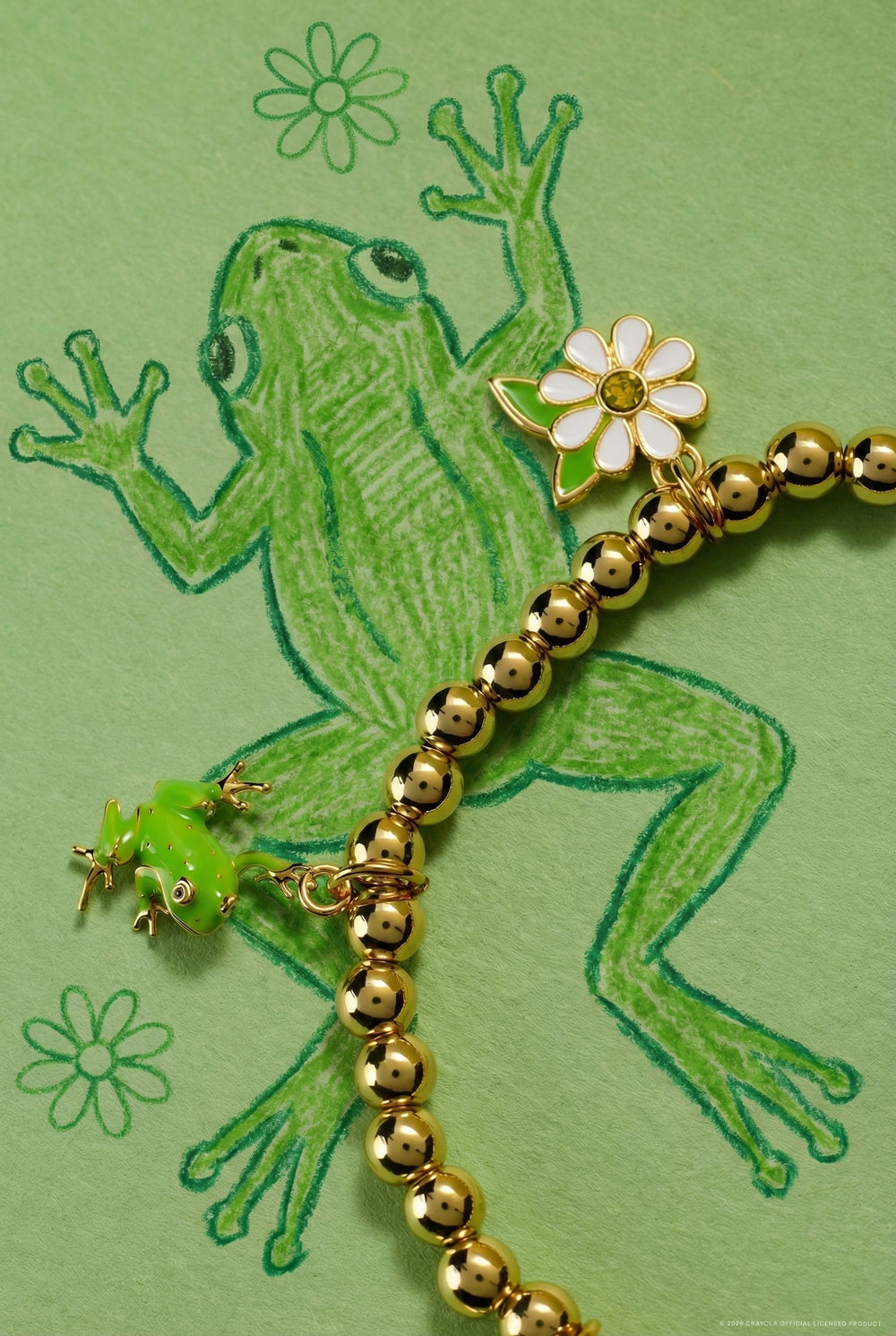 Crayola Forest Green Charm Stretch Bracelet Gold | Alex and Ani