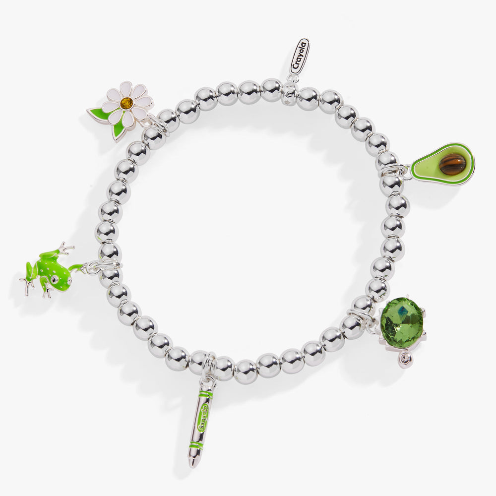Crayola Forest Green Charm Stretch Bracelet Gold | Alex and Ani