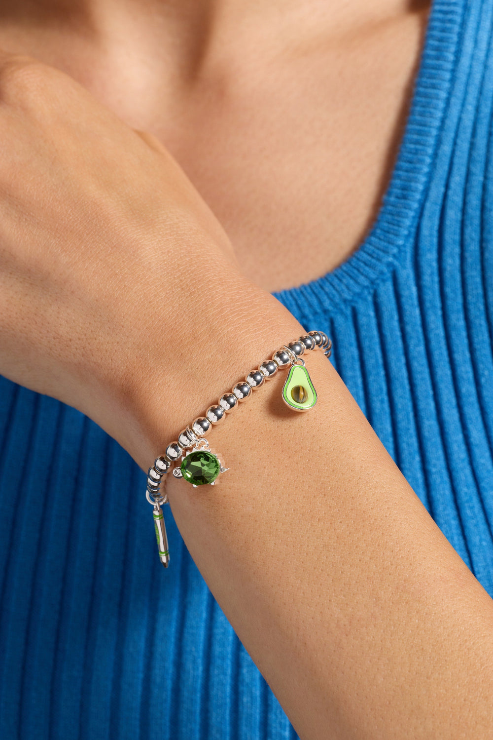 Crayola Forest Green Charm Stretch Bracelet Gold | Alex and Ani