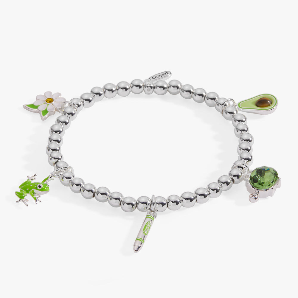 Crayola Forest Green Charm Stretch Bracelet Gold | Alex and Ani
