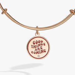 Good Things Are Coming' Mantra Charm Bangle
    
    
    
       Gold | Alex and Ani