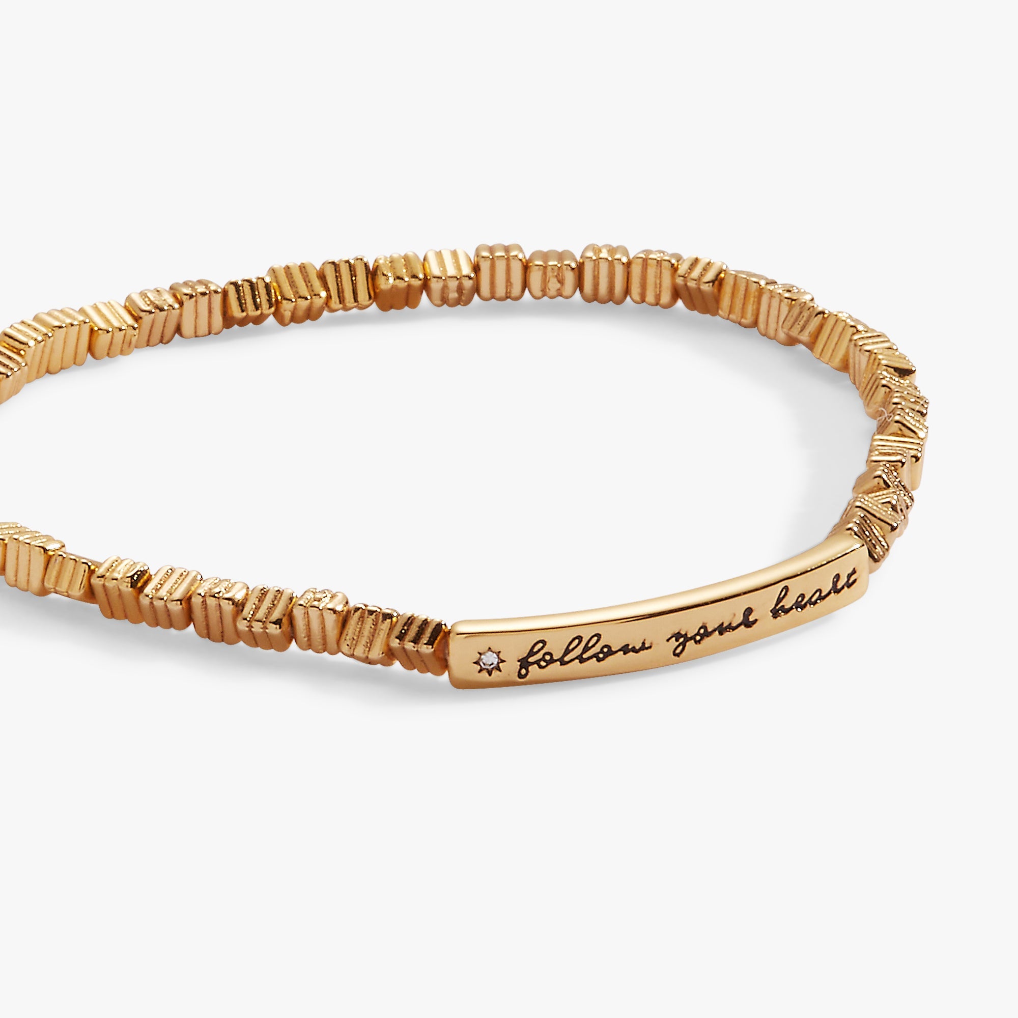 Follow Your Heart Stretch Bracelet Gold | Alex and Ani