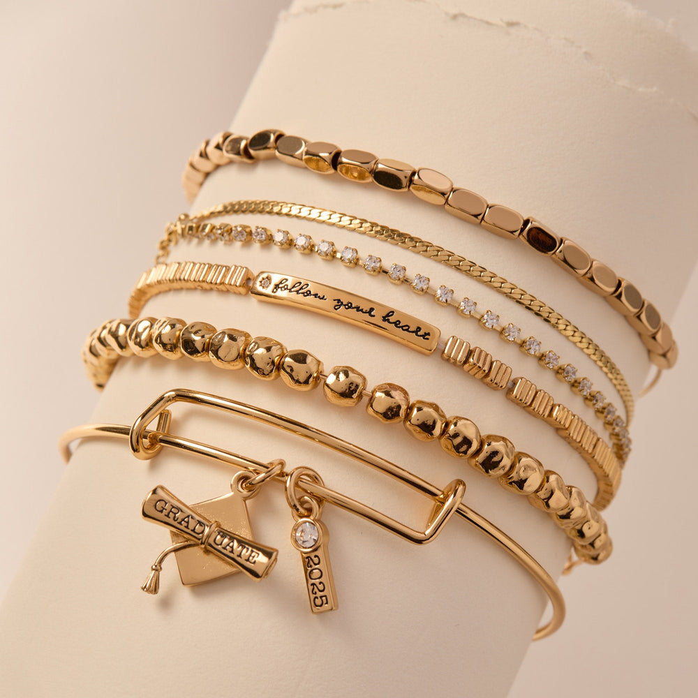 Follow Your Heart Stretch Bracelet Gold | Alex and Ani
