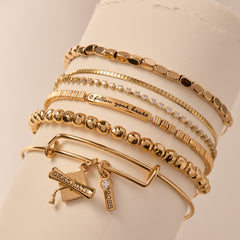 Follow Your Heart Stretch Bracelet Gold | Alex and Ani