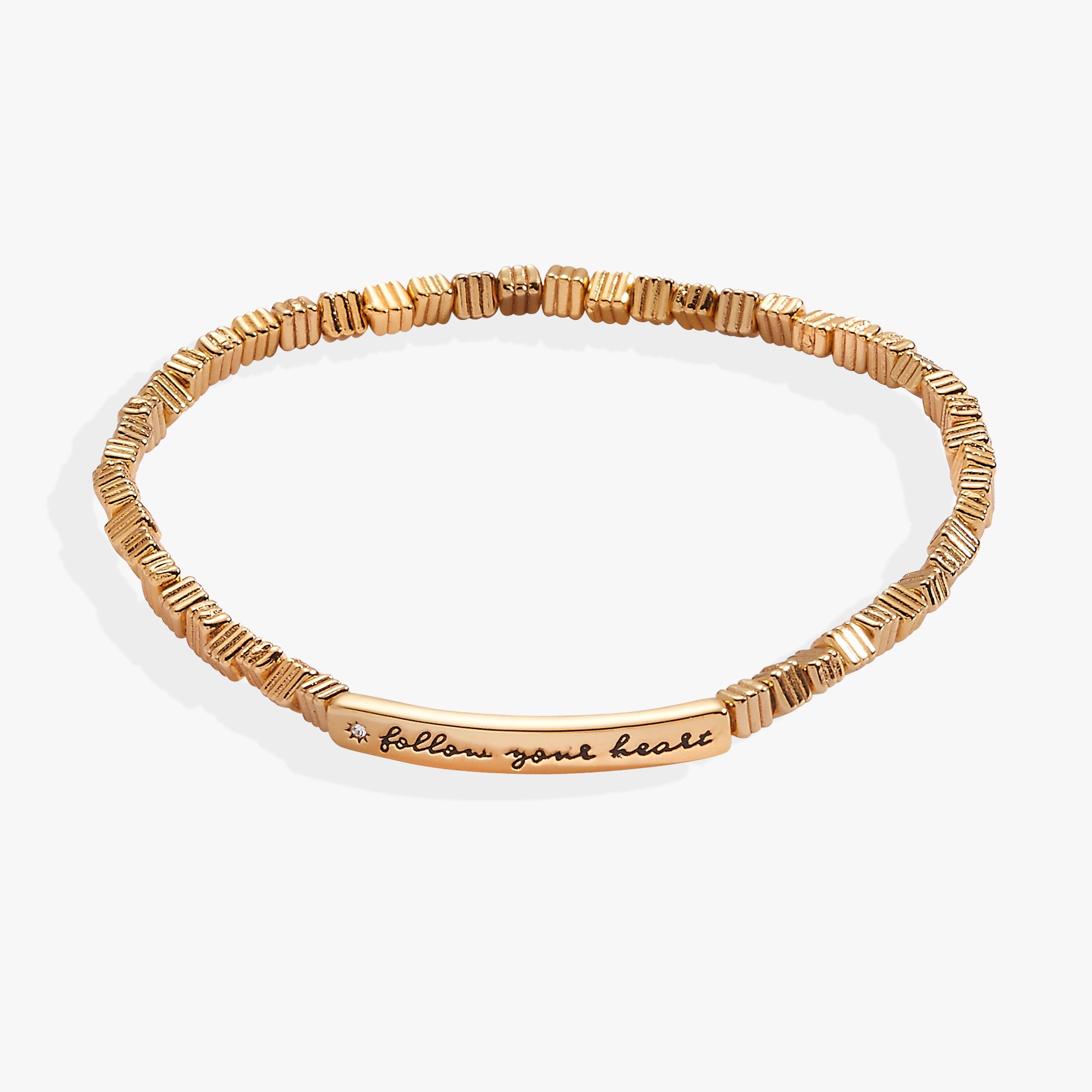 Follow Your Heart Stretch Bracelet Gold | Alex and Ani
