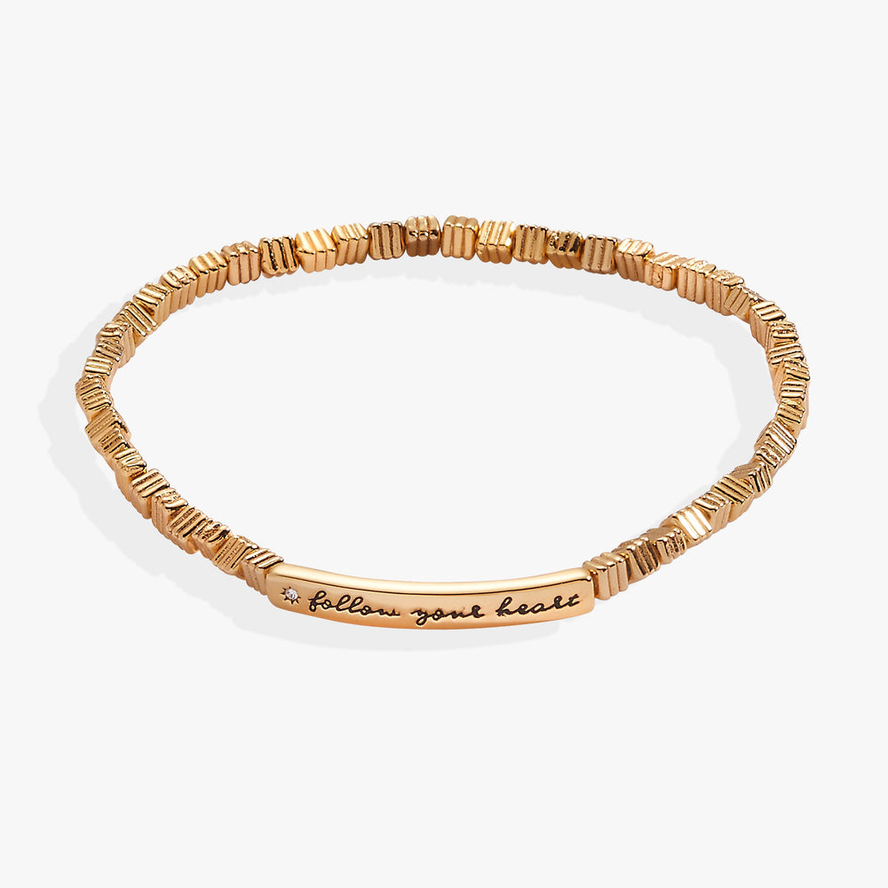 Follow Your Heart Stretch Bracelet Gold | Alex and Ani