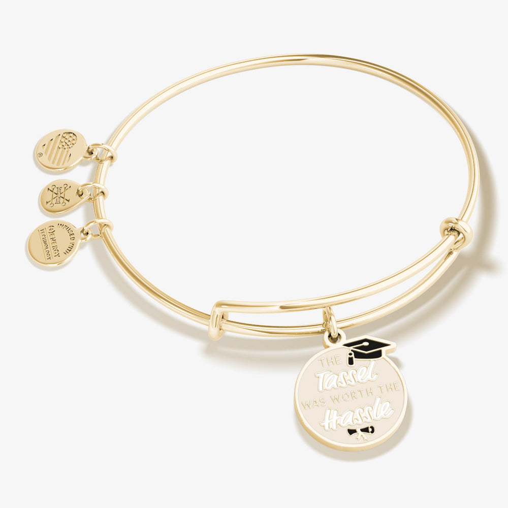 The Tassel was Worth the Hassle' Grad Charm Bangle
    
    
    
       Shiny Gold | Alex and Ani