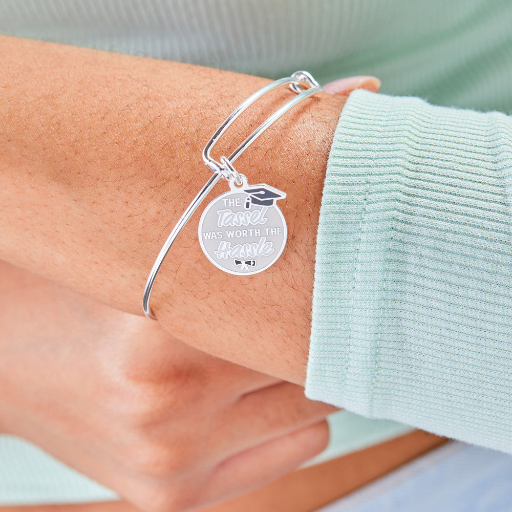 The Tassel was Worth the Hassle' Grad Charm Bangle
    
    
    
       Shiny Gold | Alex and Ani
