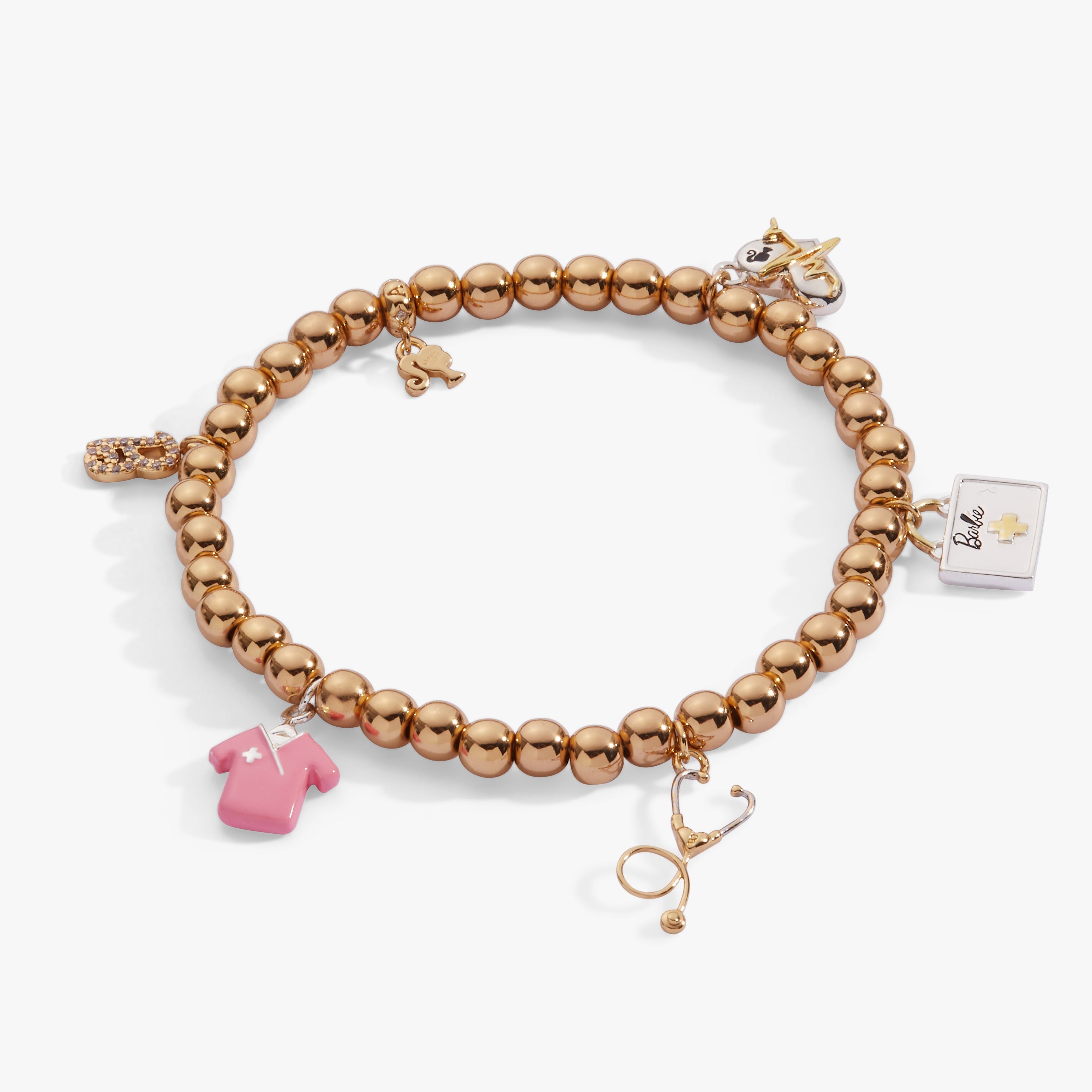 Barbie™ Medical Stretch Bracelet Two Tone | Alex and Ani